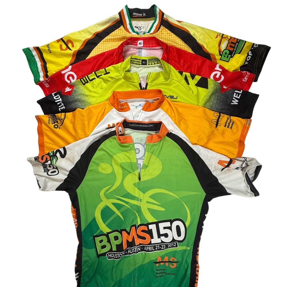 Lot of 5 Mens Cycling Jerseys XL BP MS 150 Ribble Weldtite Primal Sugoi Mixed